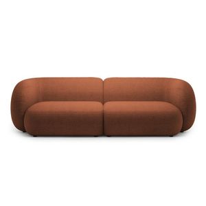 Canapea modulara 4 locuri, Kate, Micadoni, 243x99x76 cm, tesatura boucle, teracota imagine