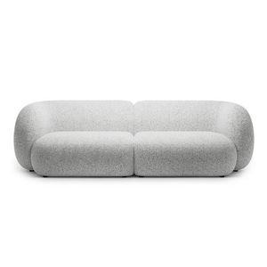 Canapea modulara 4 locuri, Kate, Micadoni, 243x99x76 cm, tesatura structurata, gri deschis melanj imagine