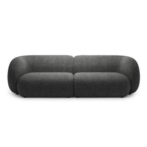 Canapea modulara 4 locuri, Kate, Micadoni, 243x99x76 cm, tesatura structurata, gri inchis melanj imagine