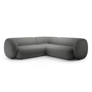 Coltar simetric 5 locuri, Kate, Micadoni, 252x252x76 cm, tesatura boucle, gri inchis imagine