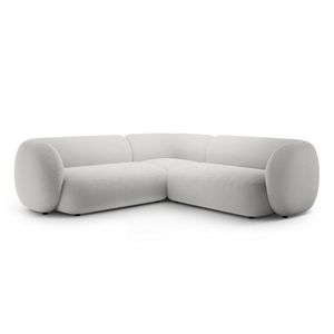 Coltar simetric 5 locuri, Kate, Micadoni, 252x252x76 cm, catifea, gri deschis imagine