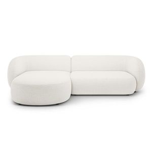 Coltar stanga 3 locuri, Kate, Micadoni, 285x176x76 cm, tesatura boucle, alb imagine