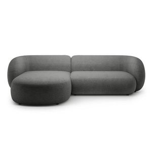 Coltar stanga 3 locuri, Kate, Micadoni, 285x176x76 cm, tesatura boucle, gri inchis imagine