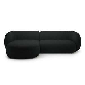 Coltar stanga 3 locuri, Kate, Micadoni, 285x176x76 cm, tesatura boucle, negru imagine