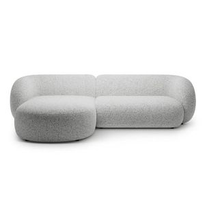 Coltar stanga 3 locuri, Kate, Micadoni, 285x176x76 cm, tesatura structurata, gri deschis melanj imagine