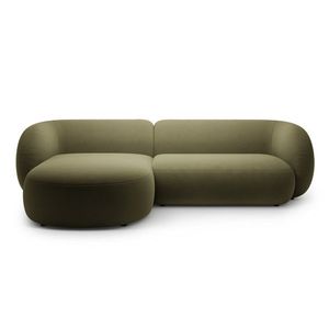 Coltar stanga 3 locuri, Kate, Micadoni, 285x176x76 cm, catifea, verde imagine