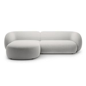 Coltar stanga 3 locuri, Kate, Micadoni, 285x176x76 cm, catifea, gri deschis imagine