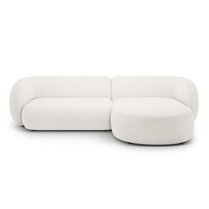 Coltar dreapta 3 locuri, Kate, Micadoni, 285x176x76 cm, tesatura boucle, alb imagine
