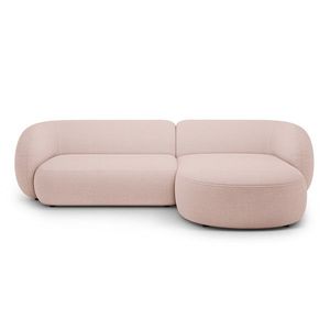 Coltar dreapta 3 locuri, Kate, Micadoni, 285x176x76 cm, tesatura boucle, roz pudra imagine