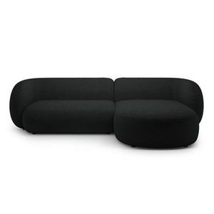 Coltar dreapta 3 locuri, Kate, Micadoni, 285x176x76 cm, tesatura boucle, negru imagine
