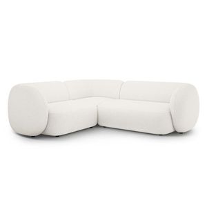 Coltar stanga 4 locuri, Kate, Micadoni, 252x220x76 cm, tesatura boucle, alb imagine
