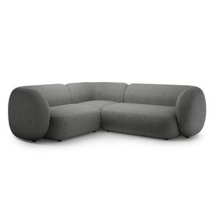Coltar stanga 4 locuri, Kate, Micadoni, 252x220x76 cm, tesatura boucle, gri inchis imagine