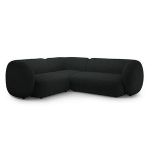 Coltar stanga 4 locuri, Kate, Micadoni, 252x220x76 cm, tesatura boucle, negru imagine