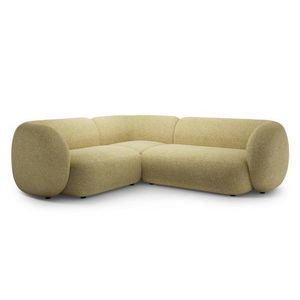 Coltar stanga 4 locuri, Kate, Micadoni, 252x220x76 cm, tesatura structurata, galben melanj imagine