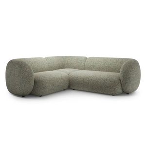 Coltar stanga 4 locuri, Kate, Micadoni, 252x220x76 cm, tesatura structurata, verde muschi melanj imagine