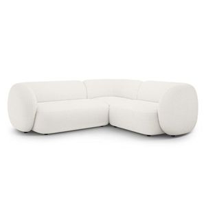 Coltar dreapta 4 locuri, Kate, Micadoni, 252x220x76 cm, tesatura boucle, alb imagine