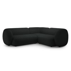 Coltar dreapta 4 locuri, Kate, Micadoni, 252x220x76 cm, tesatura boucle, negru imagine