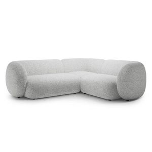 Coltar dreapta 4 locuri, Kate, Micadoni, 252x220x76 cm, tesatura structurata, gri deschis melanj imagine