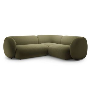Coltar dreapta 4 locuri, Kate, Micadoni, 252x220x76 cm, catifea, verde imagine