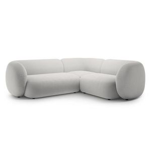 Coltar dreapta 4 locuri, Kate, Micadoni, 252x220x76 cm, catifea, gri deschis imagine