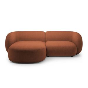 Coltar stanga 2 locuri, Kate, Micadoni, 255x176x76 cm, tesatura boucle, teracota imagine