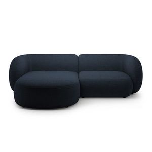 Coltar stanga 2 locuri, Kate, Micadoni, 255x176x76 cm, tesatura boucle, albastru inchis imagine