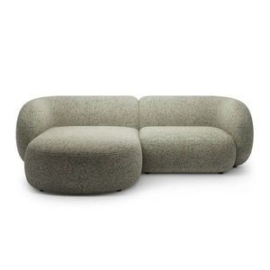 Coltar stanga 2 locuri, Kate, Micadoni, 255x176x76 cm, tesatura structurata, verde muschi melanj imagine