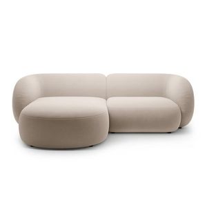 Coltar stanga 2 locuri, Kate, Micadoni, 255x176x76 cm, catifea, bej imagine