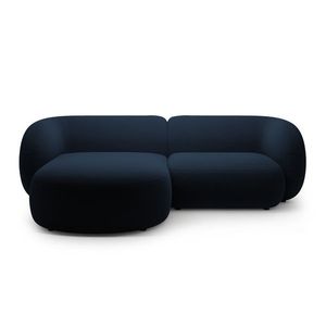 Coltar stanga 2 locuri, Kate, Micadoni, 255x176x76 cm, catifea, albastru regal imagine