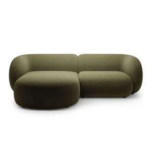 Coltar stanga 2 locuri, Kate, Micadoni, 255x176x76 cm, catifea, verde imagine