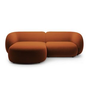 Coltar stanga 2 locuri, Kate, Micadoni, 255x176x76 cm, catifea, teracota imagine