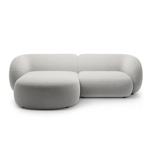 Coltar stanga 2 locuri, Kate, Micadoni, 255x176x76 cm, catifea, gri deschis imagine