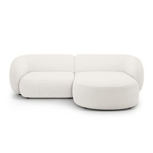 Coltar dreapta 2 locuri, Kate, Micadoni, 255x176x76 cm, tesatura boucle, alb imagine