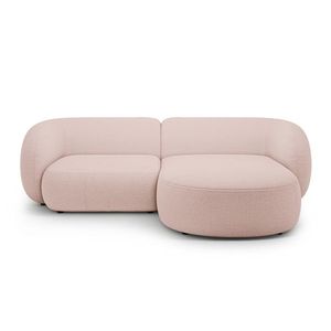 Coltar dreapta 2 locuri, Kate, Micadoni, 255x176x76 cm, tesatura boucle, roz pudra imagine