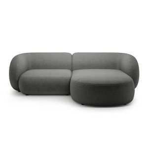 Coltar dreapta 2 locuri, Kate, Micadoni, 255x176x76 cm, tesatura boucle, gri inchis imagine