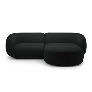 Coltar dreapta 2 locuri, Kate, Micadoni, 255x176x76 cm, tesatura boucle, negru imagine