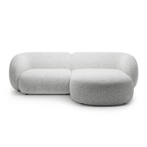 Coltar dreapta 2 locuri, Kate, Micadoni, 255x176x76 cm, tesatura structurata, gri deschis melanj imagine