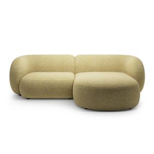 Coltar dreapta 2 locuri, Kate, Micadoni, 255x176x76 cm, tesatura structurata, galben melanj imagine