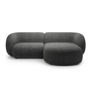 Coltar dreapta 2 locuri, Kate, Micadoni, 255x176x76 cm, tesatura structurata, gri inchis melanj imagine