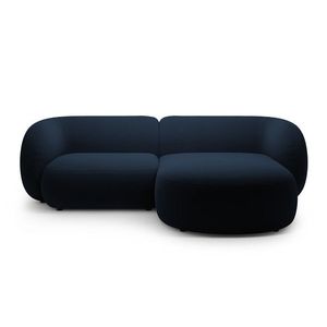 Coltar dreapta 2 locuri, Kate, Micadoni, 255x176x76 cm, catifea, albastru regal imagine