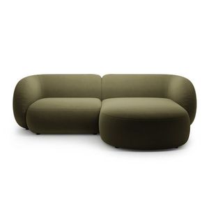 Coltar dreapta 2 locuri, Kate, Micadoni, 255x176x76 cm, catifea, verde imagine