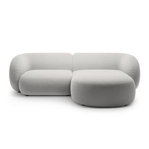 Coltar dreapta 2 locuri, Kate, Micadoni, 255x176x76 cm, catifea, gri deschis imagine