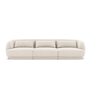 Canapea 3 locuri, Tulum, Cosmopolitan Design, 255x90x70 cm, catifea, bej deschis imagine