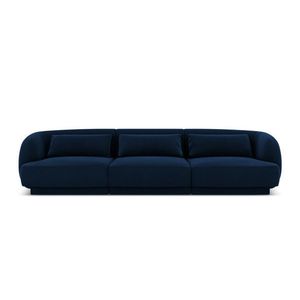 Canapea 3 locuri, Tulum, Cosmopolitan Design, 255x90x70 cm, catifea, albastru regal imagine