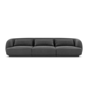 Canapea 3 locuri, Tulum, Cosmopolitan Design, 255x90x70 cm, catifea, gri imagine