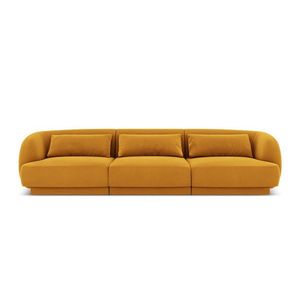 Canapea 3 locuri, Tulum, Cosmopolitan Design, 255x90x70 cm, catifea, galben imagine