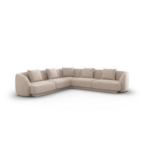 Coltar reversibil 5 locuri, Tulum, Cosmopolitan Design, 255x255x70 cm, tesatura chenille, bej imagine