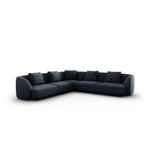 Coltar reversibil 5 locuri, Tulum, Cosmopolitan Design, 255x255x70 cm, tesatura chenille, albastru regal imagine