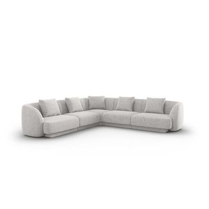 Coltar reversibil 5 locuri, Tulum, Cosmopolitan Design, 255x255x70 cm, tesatura chenille, gri deschis imagine