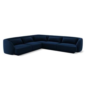 Coltar reversibil 5 locuri, Tulum, Cosmopolitan Design, 255x255x70 cm, catifea, albastru regal imagine